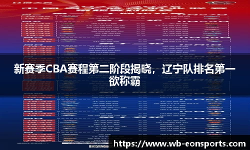 新赛季CBA赛程第二阶段揭晓，辽宁队排名第一欲称霸